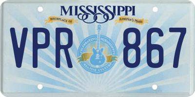 MS license plate VPR867