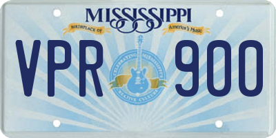 MS license plate VPR900
