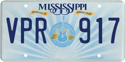 MS license plate VPR917