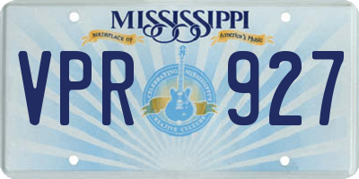 MS license plate VPR927