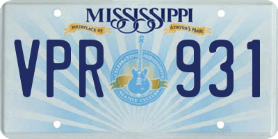 MS license plate VPR931