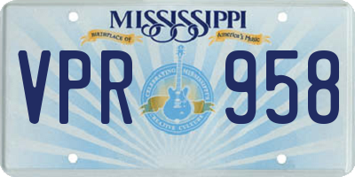 MS license plate VPR958