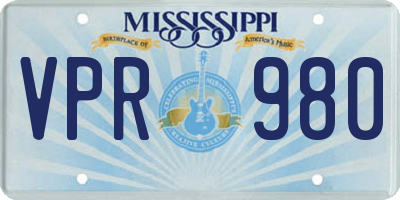 MS license plate VPR980