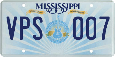 MS license plate VPS007