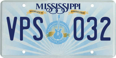 MS license plate VPS032