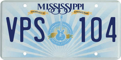 MS license plate VPS104