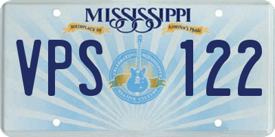 MS license plate VPS122