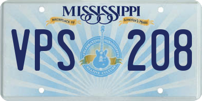 MS license plate VPS208