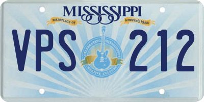 MS license plate VPS212