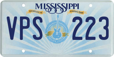 MS license plate VPS223