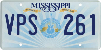 MS license plate VPS261