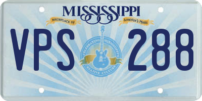 MS license plate VPS288