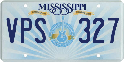 MS license plate VPS327
