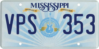 MS license plate VPS353