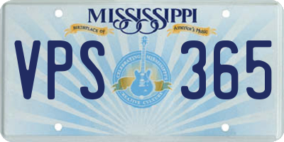 MS license plate VPS365
