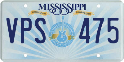 MS license plate VPS475