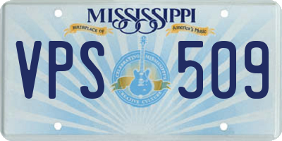MS license plate VPS509