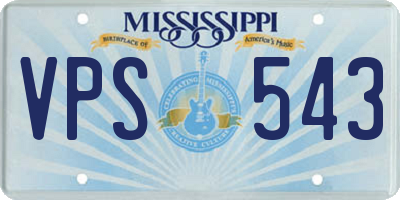 MS license plate VPS543