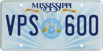 MS license plate VPS600