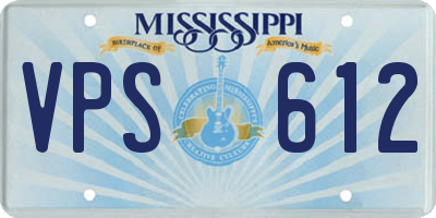MS license plate VPS612