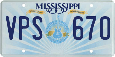 MS license plate VPS670