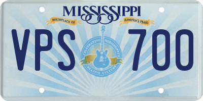 MS license plate VPS700