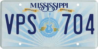 MS license plate VPS704