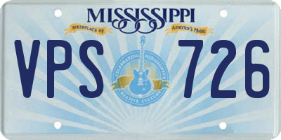 MS license plate VPS726