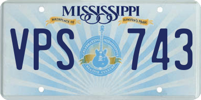 MS license plate VPS743