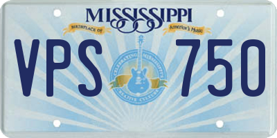 MS license plate VPS750