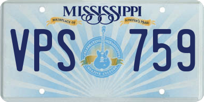MS license plate VPS759