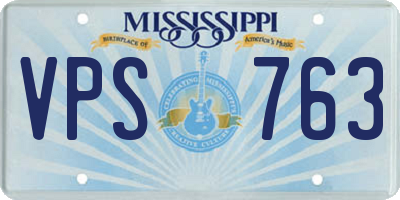 MS license plate VPS763