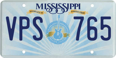 MS license plate VPS765