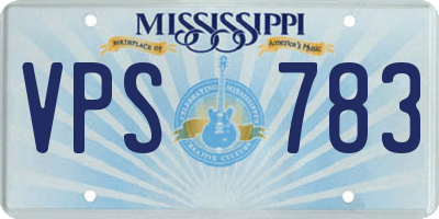 MS license plate VPS783