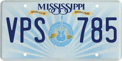 MS license plate VPS785