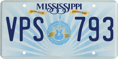MS license plate VPS793