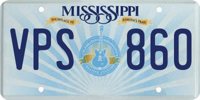 MS license plate VPS860