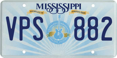 MS license plate VPS882