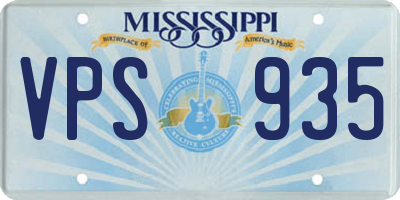 MS license plate VPS935