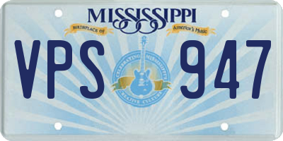 MS license plate VPS947