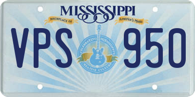 MS license plate VPS950