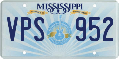 MS license plate VPS952