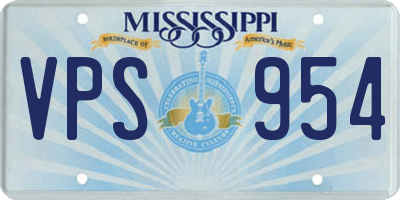 MS license plate VPS954