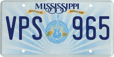 MS license plate VPS965