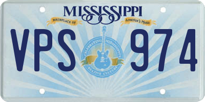 MS license plate VPS974