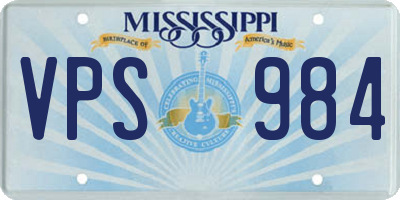 MS license plate VPS984