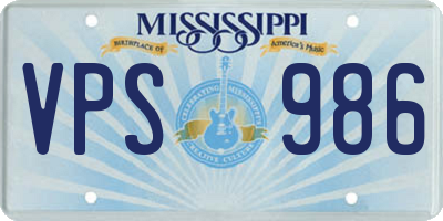 MS license plate VPS986