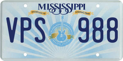 MS license plate VPS988