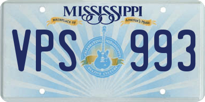 MS license plate VPS993