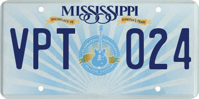 MS license plate VPT024